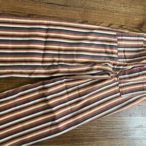 Billabong Striped Ankle Pants - Brown, Black, Cream